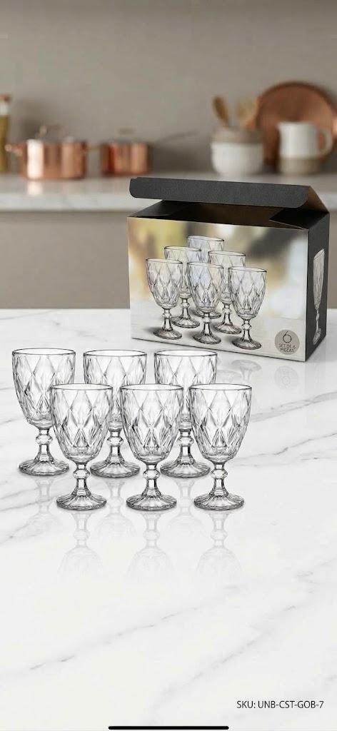 Juego de 6 Copas Labradas para Vino tinto