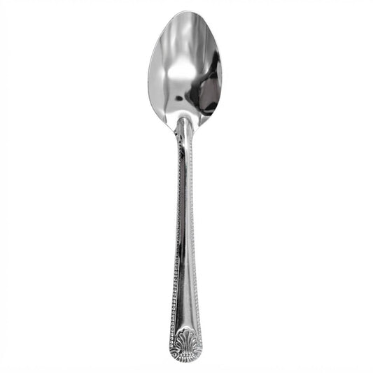 Leticia | Set de 12 Cucharas de Mesa de 18.5 cm | Acero Inoxidable con Relieve Clásico
