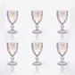 Juego 6 copas libia labradas Transparente vino tinto