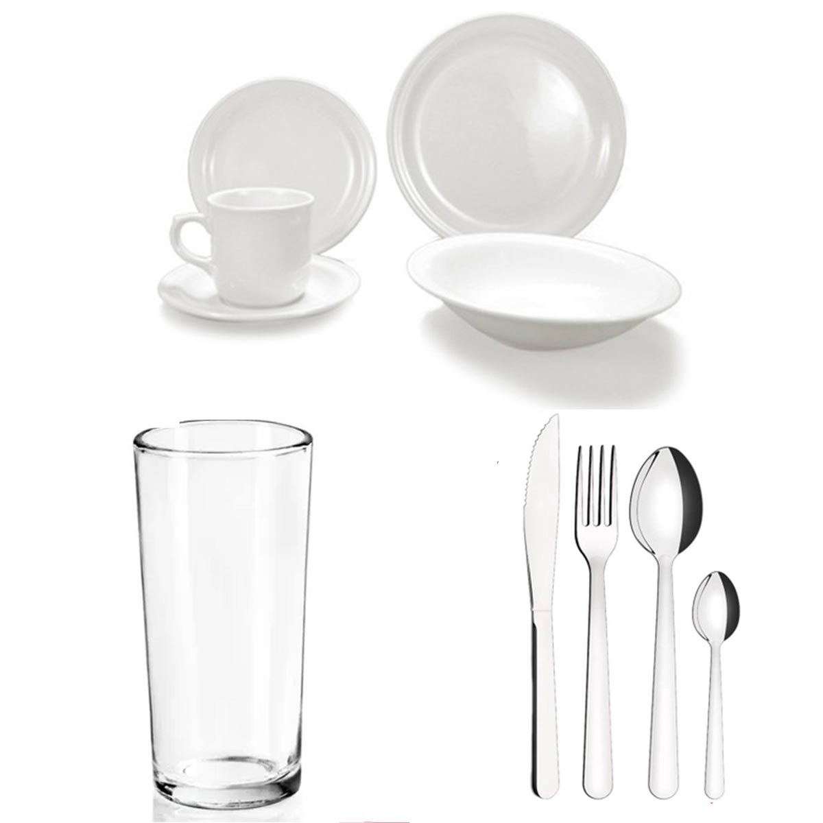 Basic 2 | Paquete de Vajilla para 100 Personas | Grado Profesional HORECA