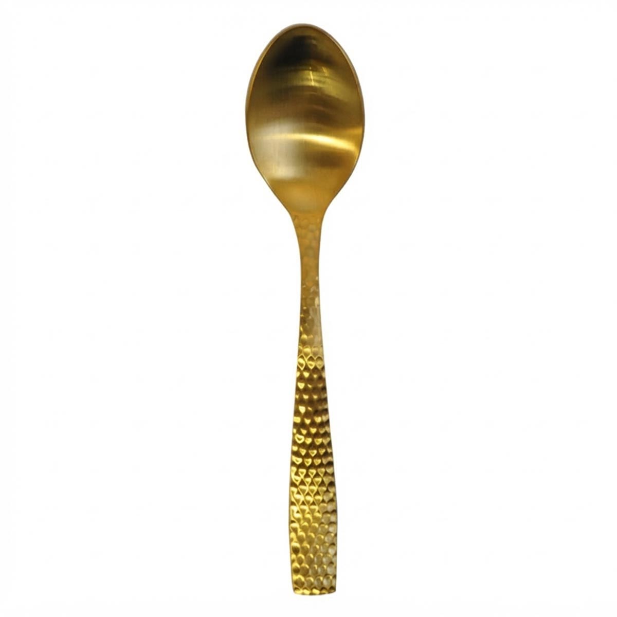 Parma Aura | Set de 12 Cucharas Cafeteras de 15.5 cm | Acero Inoxidable Dorado Martillado