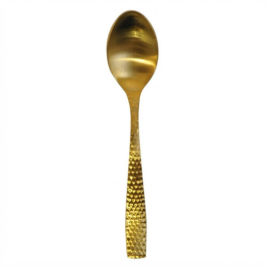 Parma Aura | Set de 12 Cucharas Cafeteras de 15.5 cm | Acero Inoxidable Dorado Martillado