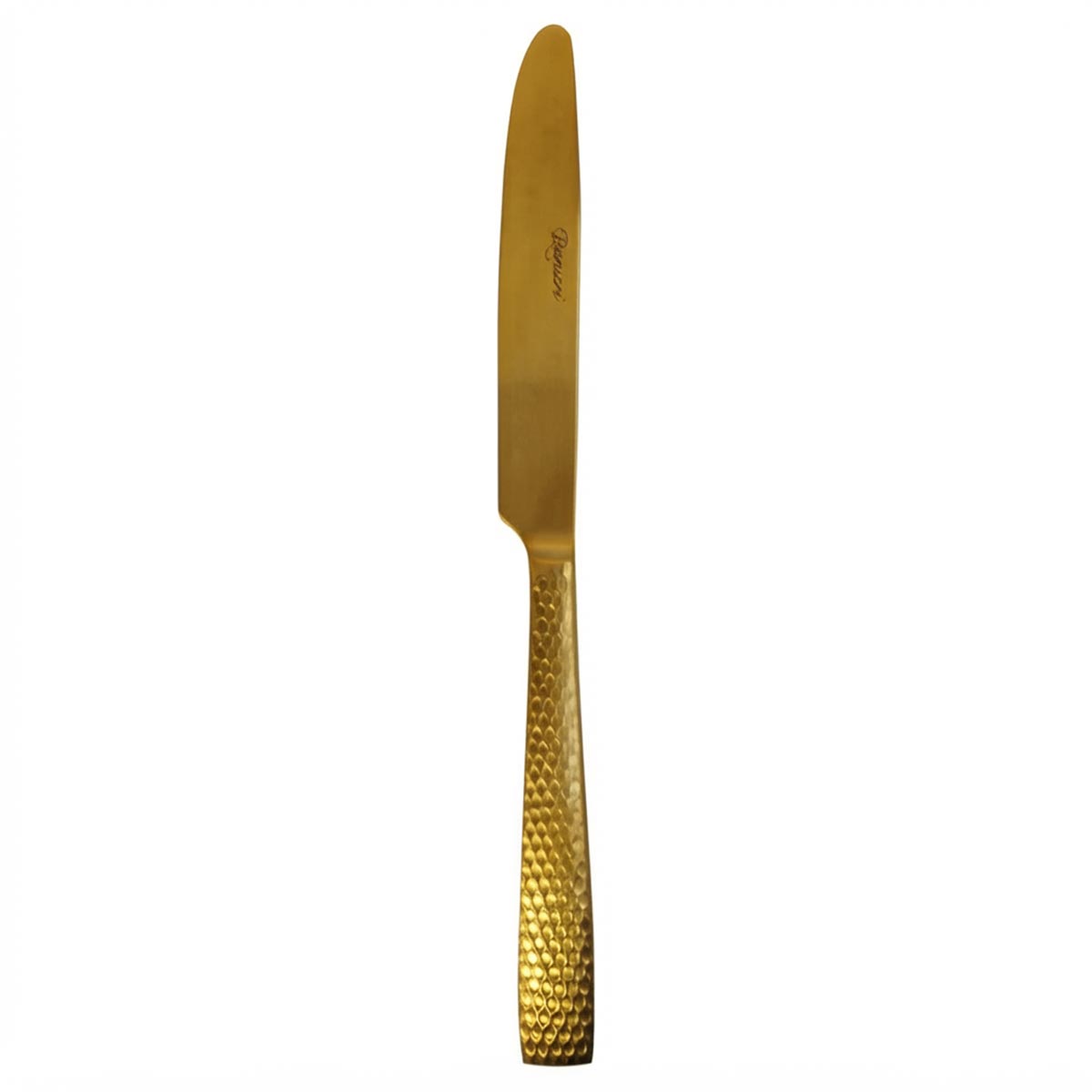 Parma Aura | Set de 12 Cuchillos Europeos de 23.5 cm | Acero Inoxidable Dorado Martillado