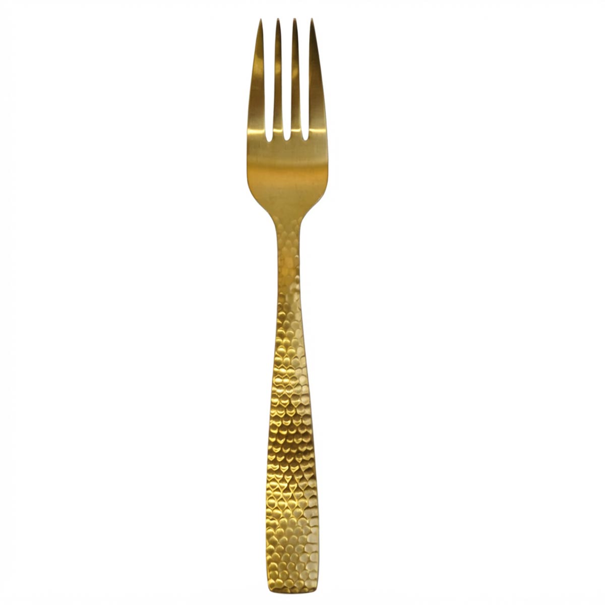 Parma Aura | Set de 12 Tenedores Ensalada de 18 cm | Acero Inoxidable Dorado Martillado