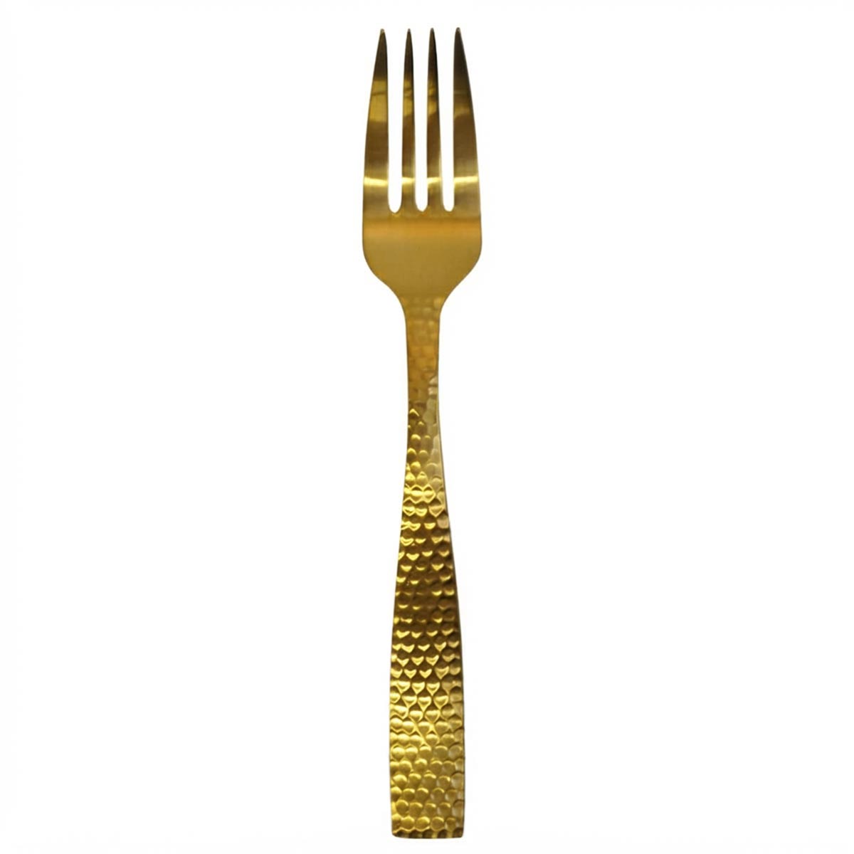 Parma Aura | Set de 12 Tenedores Europeos de 20 cm | Acero Inoxidable Dorado Martillado
