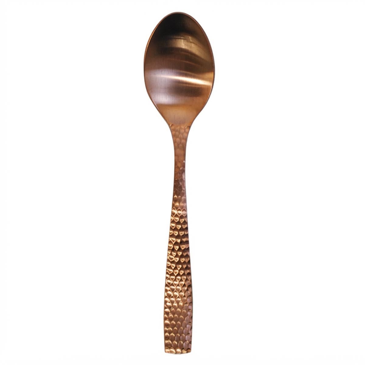 Parma Gold Rose | Set de 12 Cucharas Cafeteras de 15.5 cm | Acero Inoxidable Oro Rosa Martillado