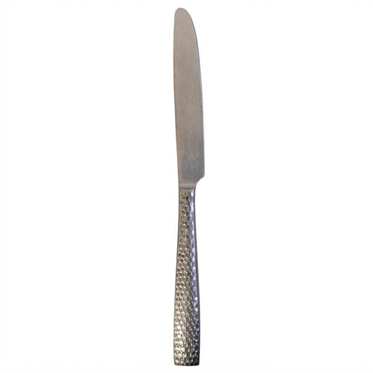 Parma Vintage | Set de 12 Cuchillos Europeos de 23.5 cm | Acero Inoxidable Martillado Vintage