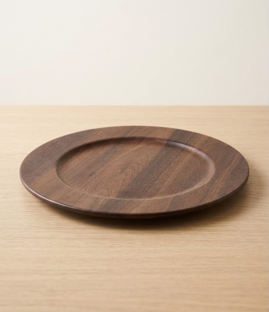 Plato Redondo Imitación Madera Pack 6 Pzs