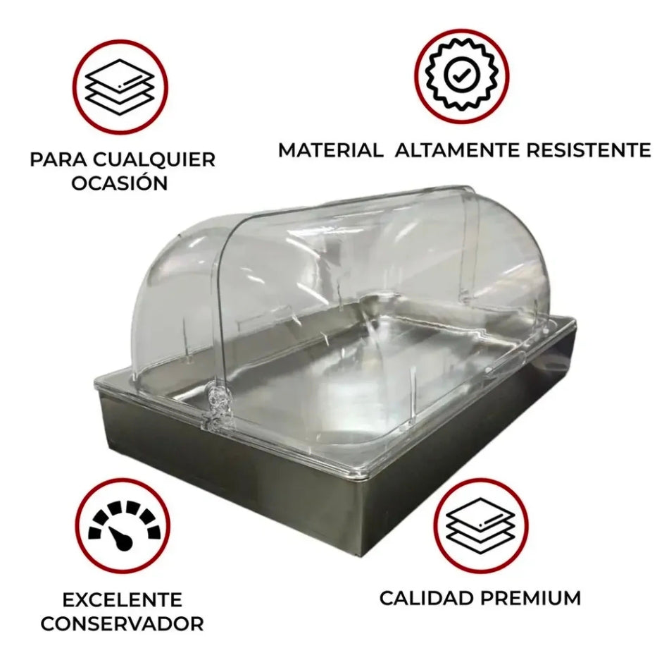 Panera Acero Inoxidable Y Policarbonato Resistente Plateado