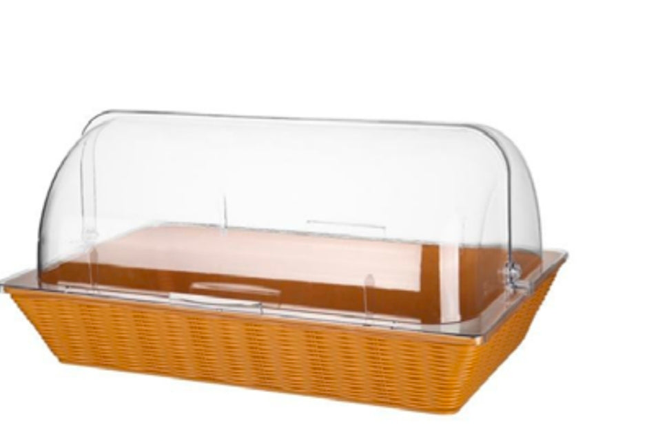 CANASTA PARA PASTELES DE TAPA 
ABATIBLE PLASTICA 53.3X33X23.2 CM
DE POLICARBONATO