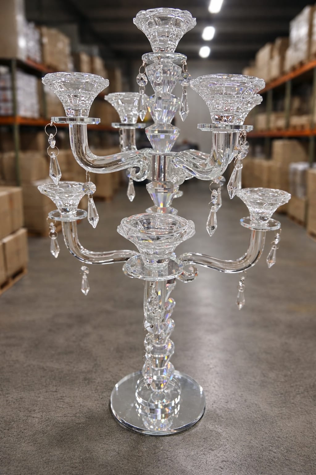 Candelabro de mesa vidrio 9 velas
