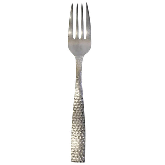 Parma | Set de 12 Tenedores para Ensalada de 18 cm | Acero Inoxidable con Acabado Martillado