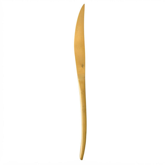 Venecia Aura | Set de 12 Cuchillos de Mesa de 23 cm | Acero Inoxidable Dorado