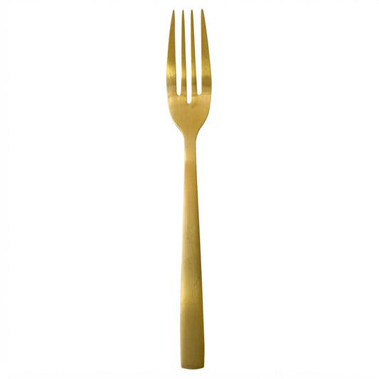 Venecia Aura | Set de 12 Tenedores de Mesa de 20 cm | Acero Inoxidable Dorado