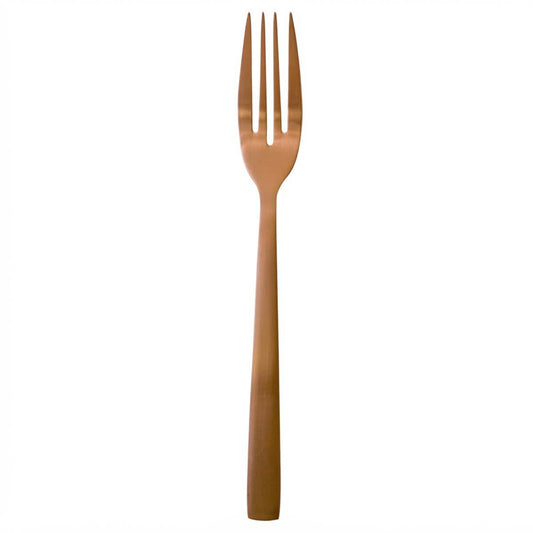 Venecia Gold Rose | Set de 12 Tenedores de Mesa de 20 cm | Acero Inoxidable Oro Rosa
