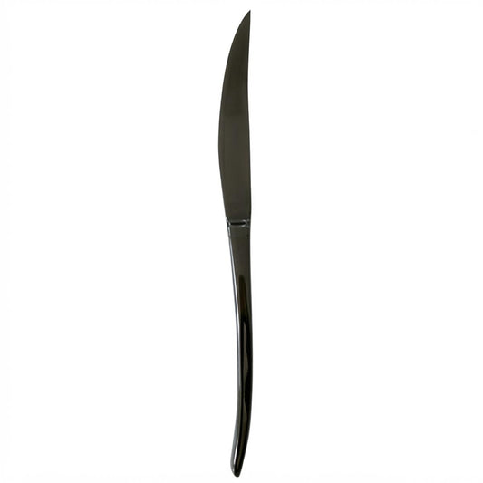 Venecia Onix | Set de 12 Cuchillos de Mesa de 23 cm | Acero Inoxidable Negro Onix