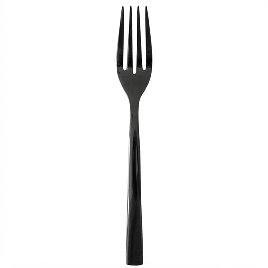 Venecia Onix | Set de 12 Tenedores Ensalada de 18 cm | Acero Inoxidable Negro Onix