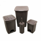 Set para Baño Cesto Basura Plástico Ratan Chocolate