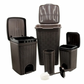 Set para Baño Cesto Basura Plástico Ratan Chocolate