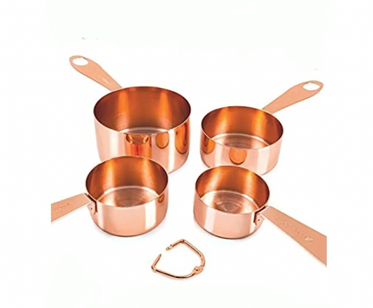 Tazas Medidoras Cromadas Tipo Cobre