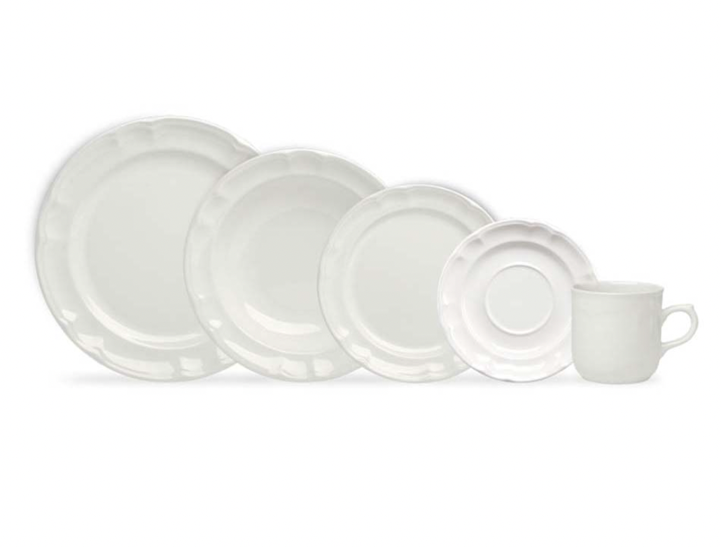Vajilla Blanca Barroco 6 Personas 30 Piezas