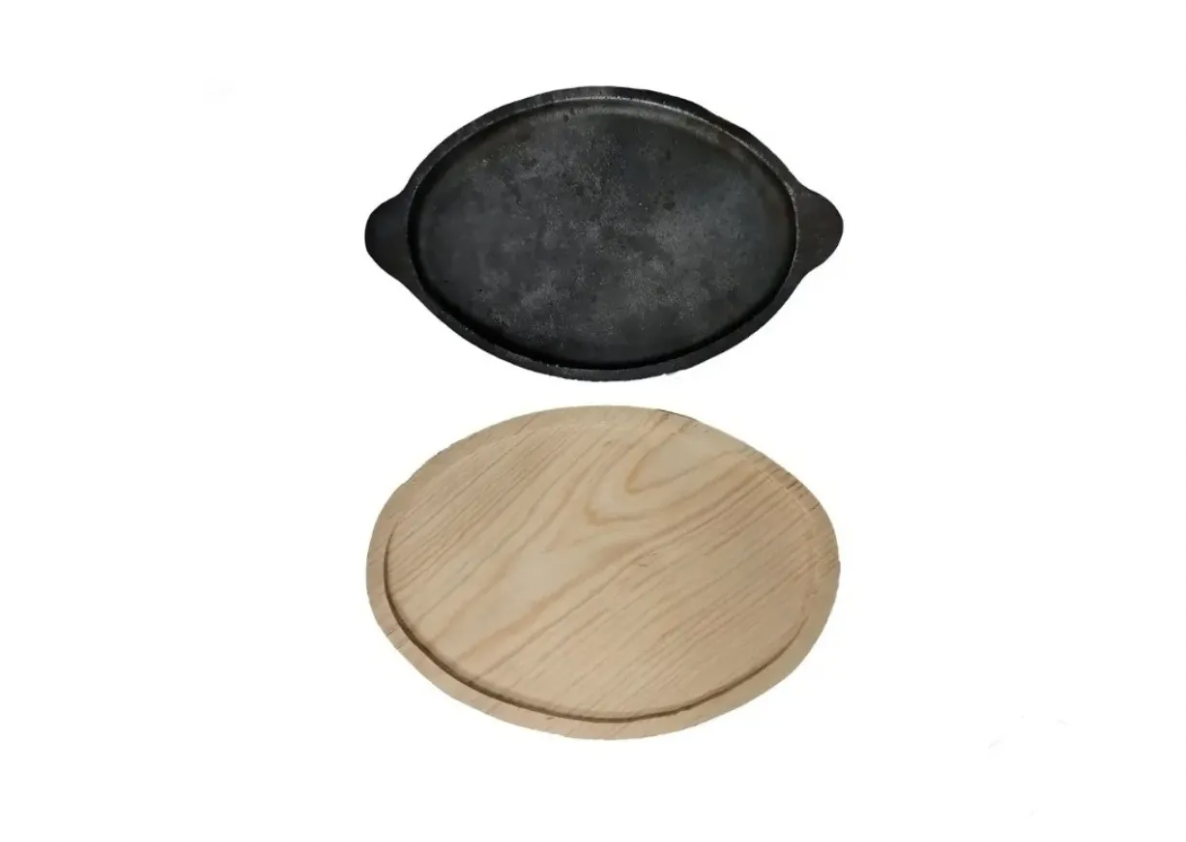 5 Platos Comal Hierro Fundido Para 1 Kg de Carne