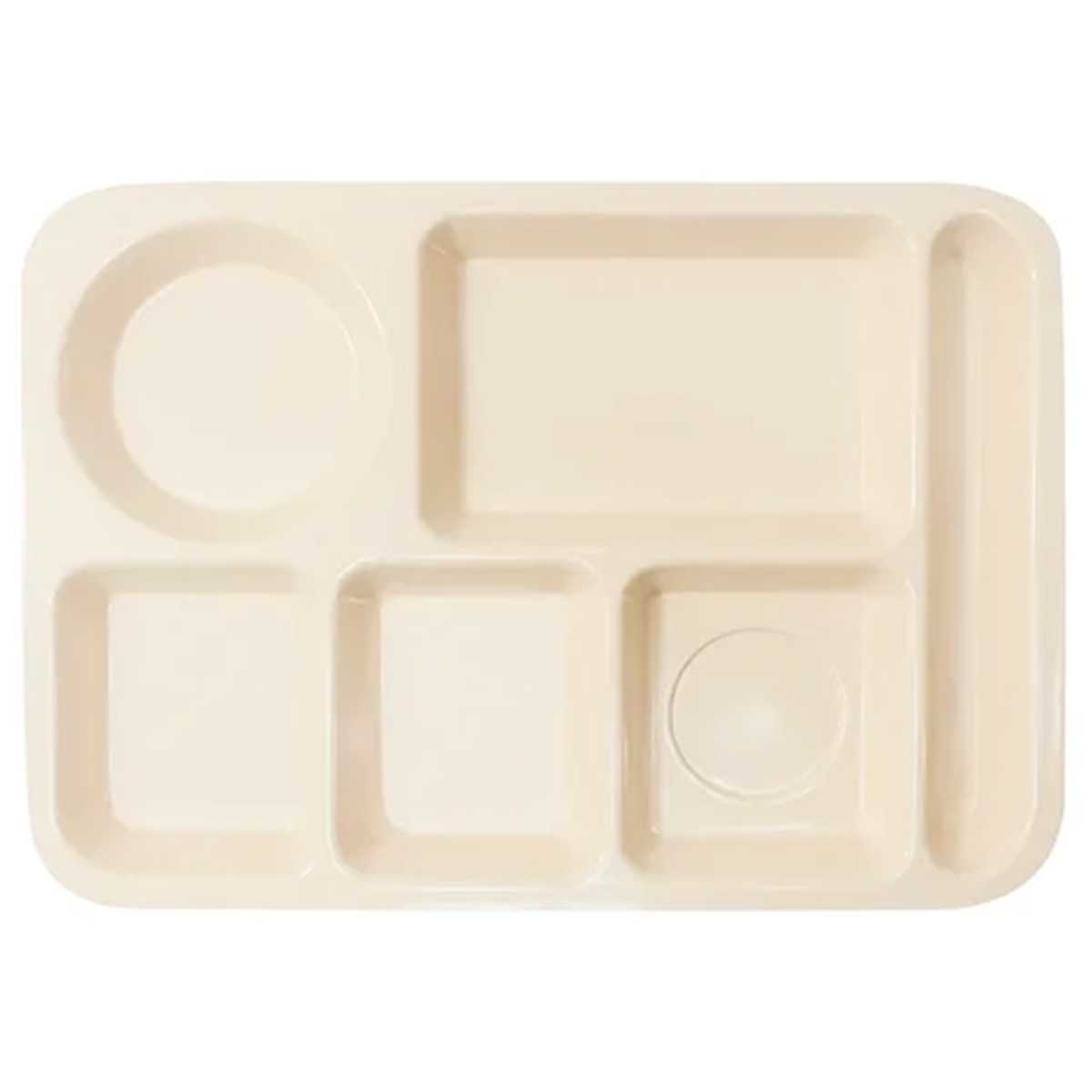 Platos Melamina 6 Divisiones Beige Guardería Comedor 48 Pz