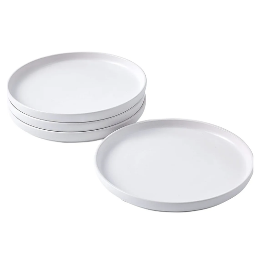 10 Plato 10 Cm Bocadillo Postre Con Borde Porcelana Blanco